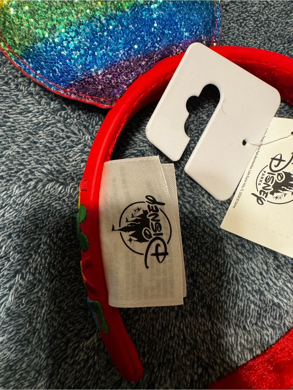 Disney Rainbow Sequin Ear Headband - Red Band